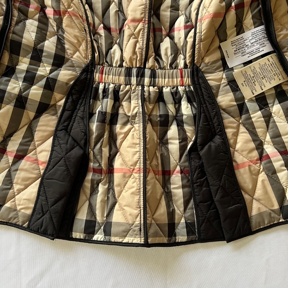 BURBERRY BRIT Quilted Jacket Nova Check Lining Black Size L - Picture 12 of 16